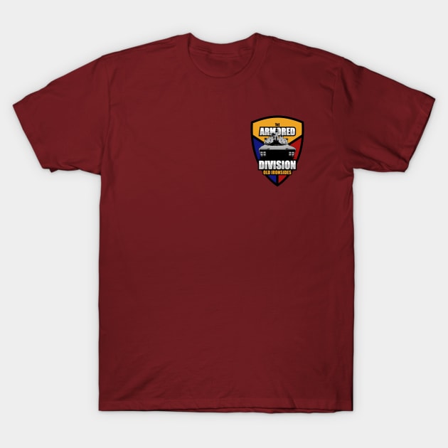 M1 Abrams 1st Armored Division (Small logo) T-Shirt by TCP